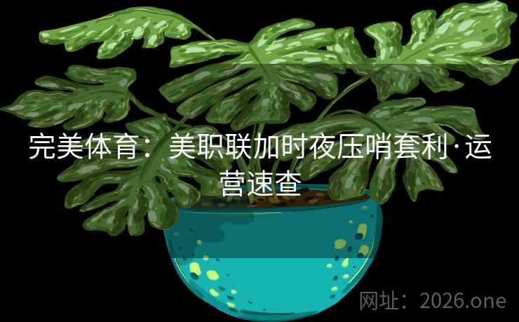 完美体育:美职联加时夜压哨套利·运营速查 完美体育:美职联加时夜压哨套利·运营速查